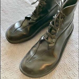 Loints made in Holland blk leather lace-up boot, size 6